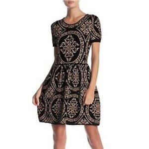 Intarsia Knit Dress with Zipper